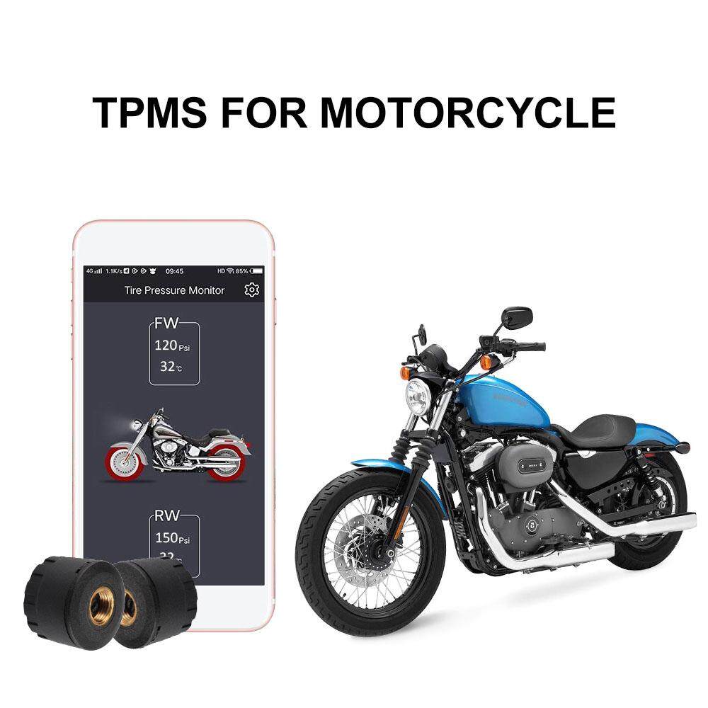 รถจักรยานยนต์ Bluetooth4.0 แรงดันยาง TMPS 2 เซนเซอร์ภายนอกความปลอดภัย APP MA1574