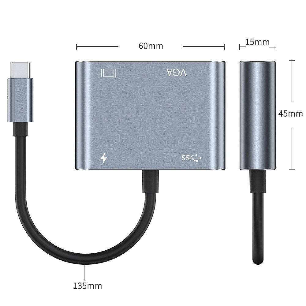 4-in-1-USB-C-Hub-to-VGA-HDMI-compatible-USB-3-0-Adapter-PD-Docking