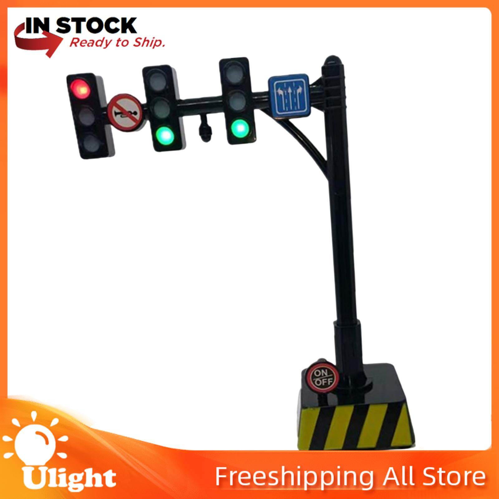 Ulight đồ chơi tín hiệu giao thông mô phỏng, đồ chơi học tập sớm, phụ kiện mô hình đèn giao thông mini cho tín hiệu dừng giao thông mô hình đèn đi bộ ngang qua cho trẻ em