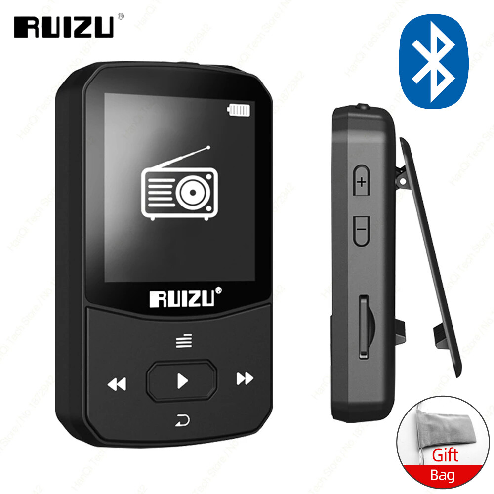 Ruizu máy nghe nhạc mp3 thể thao dạng kẹp x52 8gb 16gb với bluetooth máy nghe nhạc lossless màn hình màu tft 1.5 inch tích hợp bộ nhớ phát video đa năng máy nghe nhạc hỗ trợ máy đếm bước quay video radio fm
