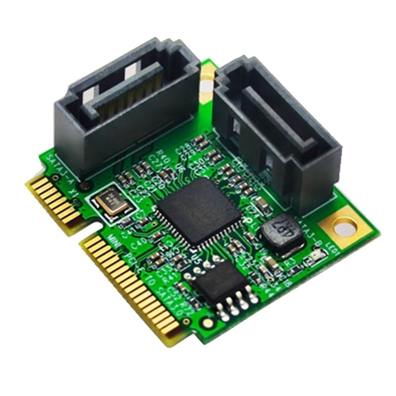 Mini PCI-E to Sata3 Expansion Card Dual SATA3.0 6Gbps Adapter Card Mini