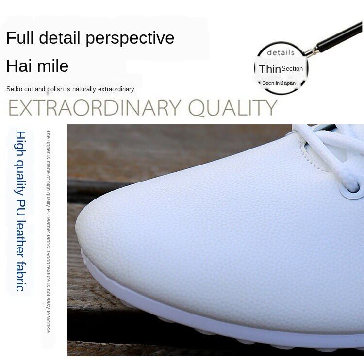 Autumn men's casual shoes breathable peas shoes soft sole small leather shoes Korean men's shoes trend white shoes men's wild