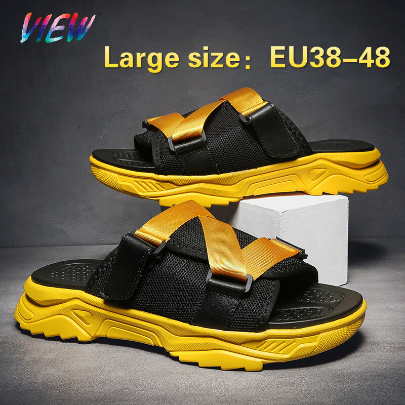 LLIOOLS Xem Dép Nam Tide Ngoài Trời Kích Thước Lớn: EU38-48 47 46 45 Quần Áo Mùa Hè 2020 Mới Không Trơn Trượt Lưới Giày Sandal Dày Màu Đỏ Và Dép Nam Mùa Hè