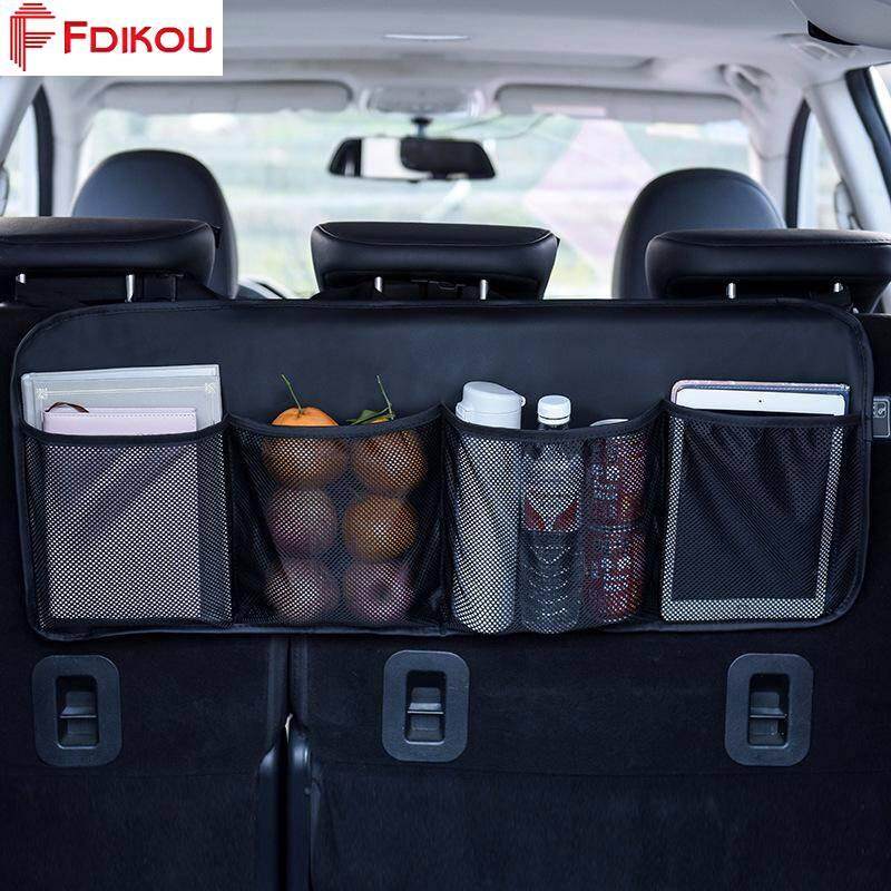 Fdikou หนังรถ Trunk กระเป๋าหลังช่องเก็บที่นั่งเบาะหลังรถยนต์ถุงแบบแขวนแน่นไม่มี FALLING