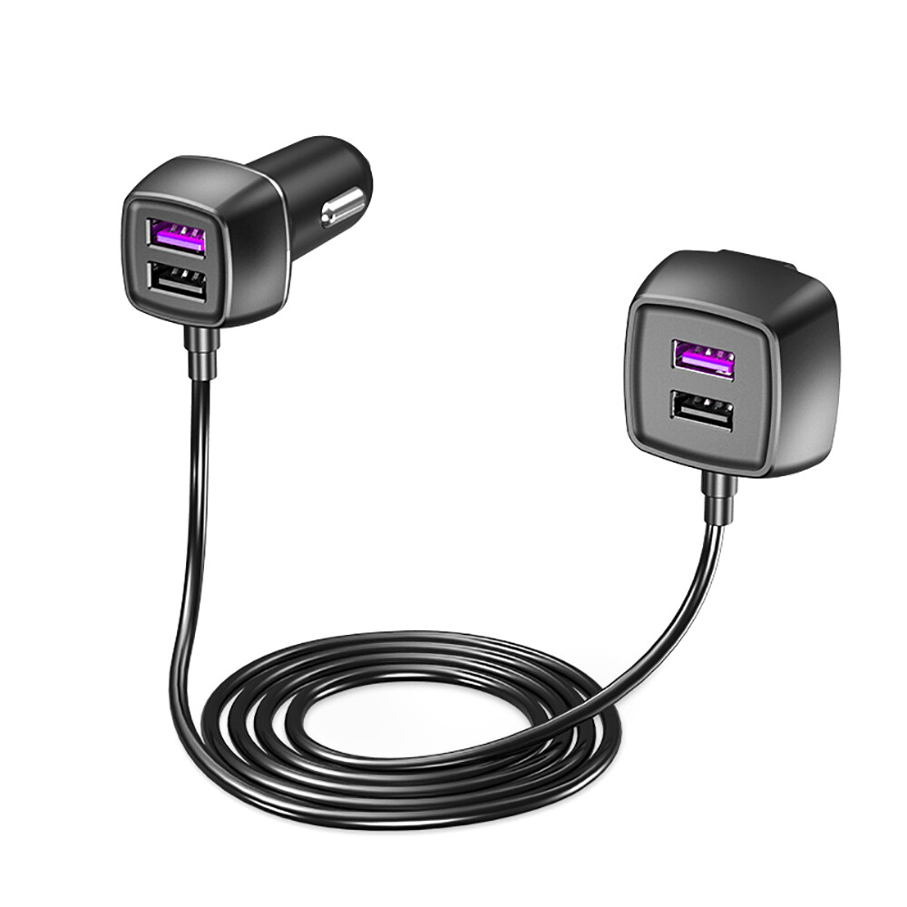 Cóc sạc nhanh 4 cổng usb 60w 12v-24v màu đen thích hợp cho xe hơi - intl