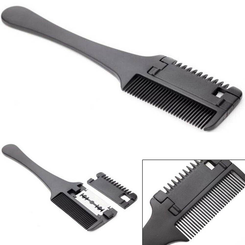 Lược Cạo Râu, Lược Cắt Tóc Tỉa Thưa Hai Mặt Tông Đơ Có Lưỡi Dao, Dụng Cụ Tự Làm