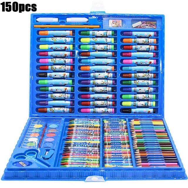 208 PCS เด็กวาดชุดสีดินสอสีปากกาสีน้ำพร้อมกระดานวาดภาพชุดวาดรูปของเล่นอุปกรณ์การเรียนของขวัญเด็ก