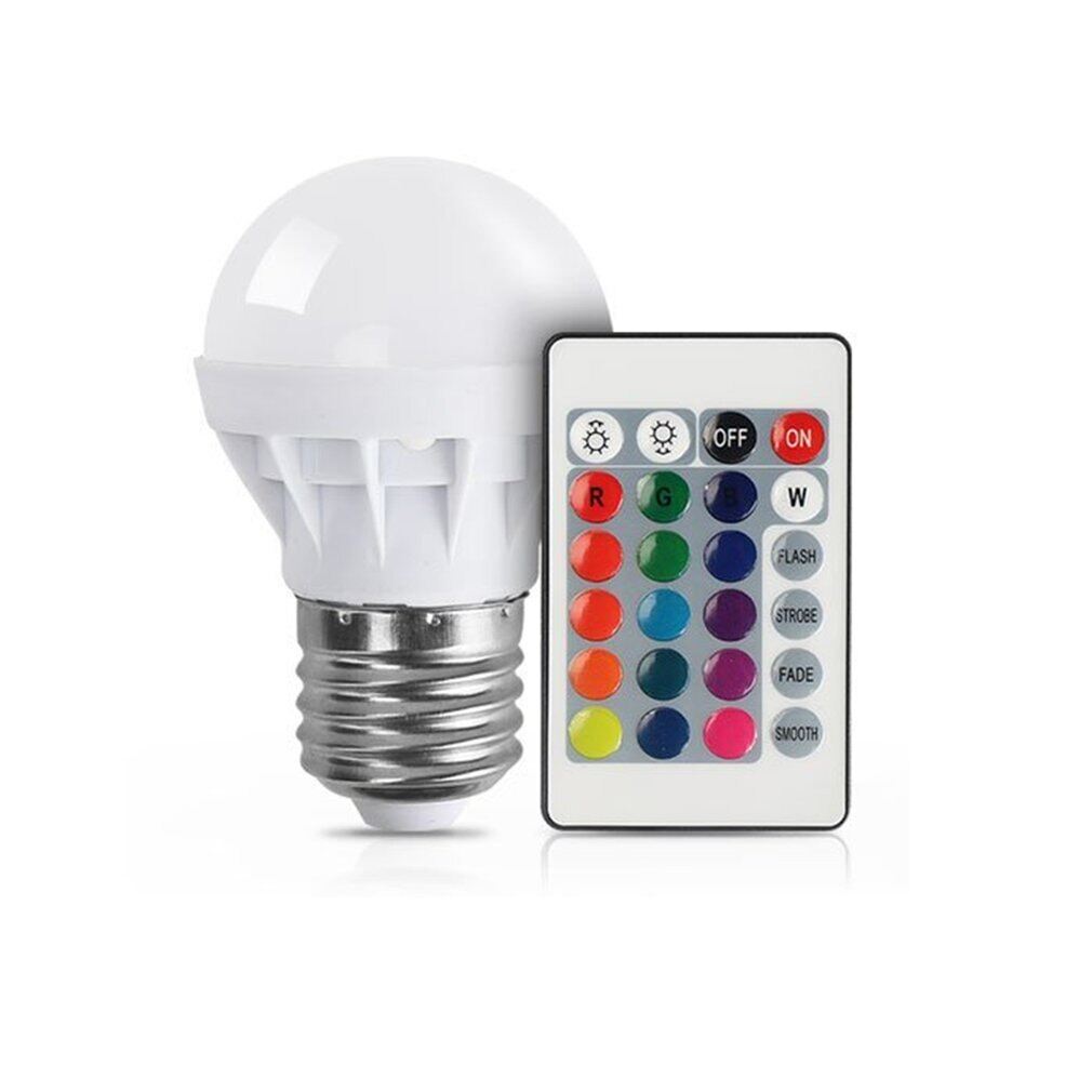 3w Rgb Led Light Bulb Colorful E27 Multicolor Dimmer Bulb Lamp Indoor Wireless Remote Control For Party Wedding