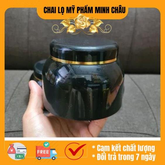 Hủ chiết kem bầu đen viền vàng 120g / hủ đựng mỹ phẩm
