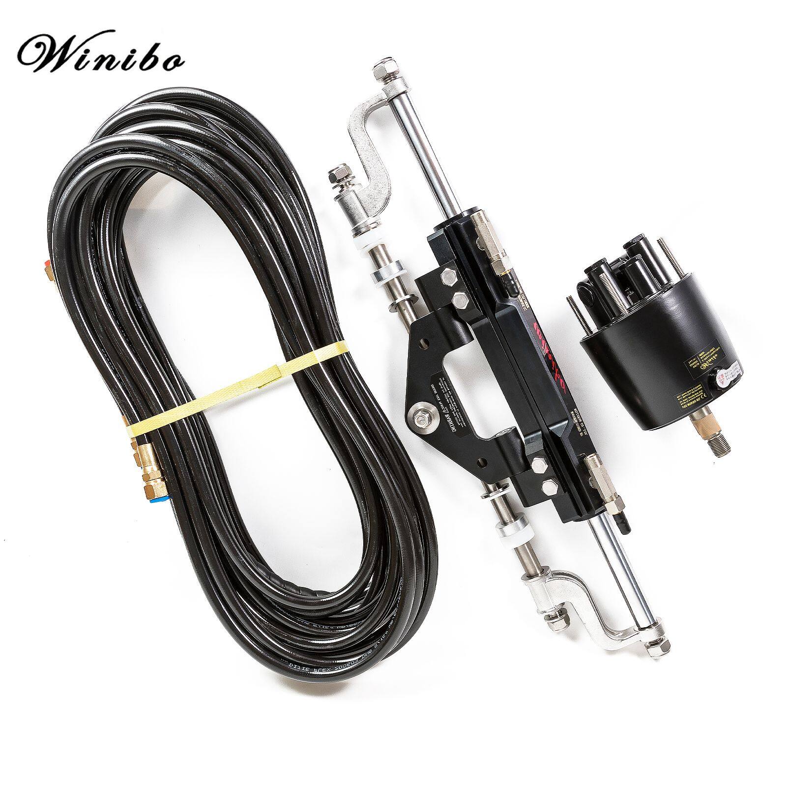 Winibo Outboard Hydraulic Steering Kit for Boat Outboard Engines up to 300HP with Helm Pump,Cylinder and Tubes Kits ZA0350 ราคา 18,989 บาท*ส่งฟรี