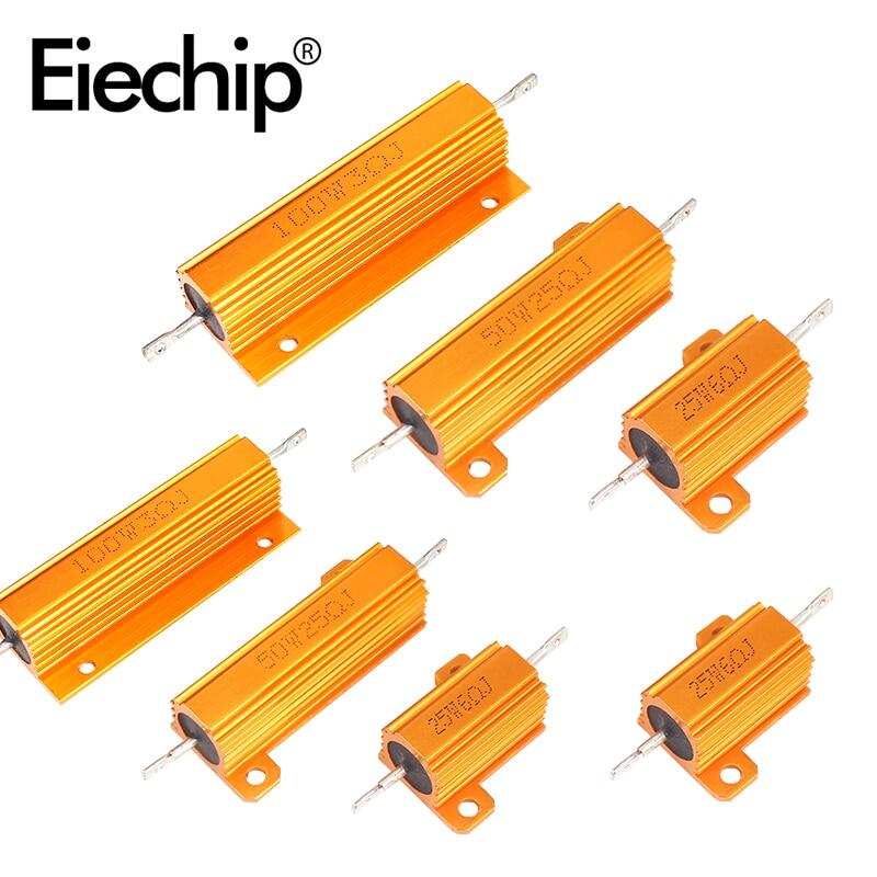 5 Cái Vỏ Nhôm 10W Wirewound Điện Trở, 6R 8R 10R 12R 15R 20R 25R 30R 50R 100R RX24 10W Điện Kim Loại Điện Trở