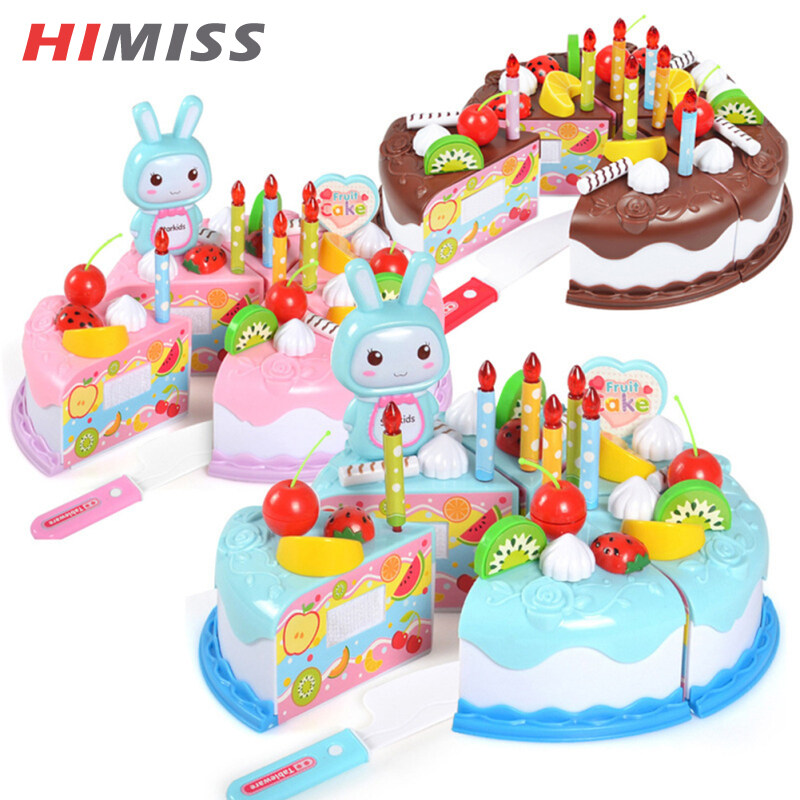 Himiss RC 37pcs trẻ em bánh sinh nhật Đồ chơi cắt thái tự làm chơi giả vờ