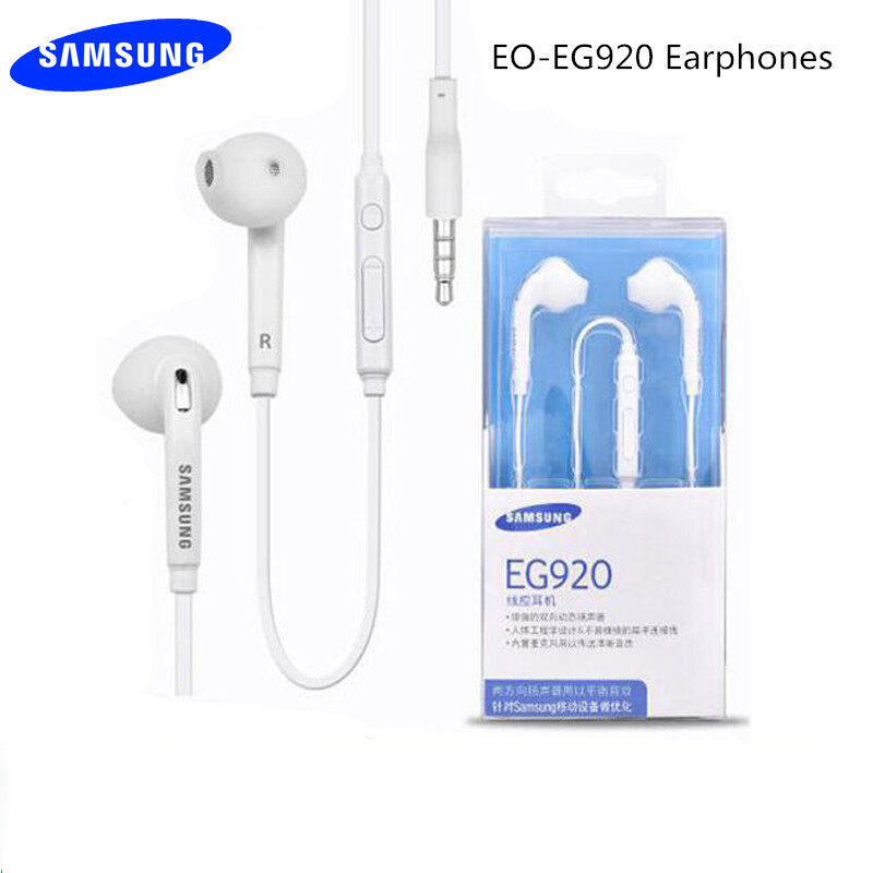 Tai nghe nhét tai Samsung EO-EG920 chính hãng, tai nghe thể thao nhét tai có dây, 3.5mm, kèm mic, 1.2m, dùng cho Galaxy S6 S7 Edge S3 S4 S5 A5 A7 A8 A9 A10 A20 A30 A40 A71 a91