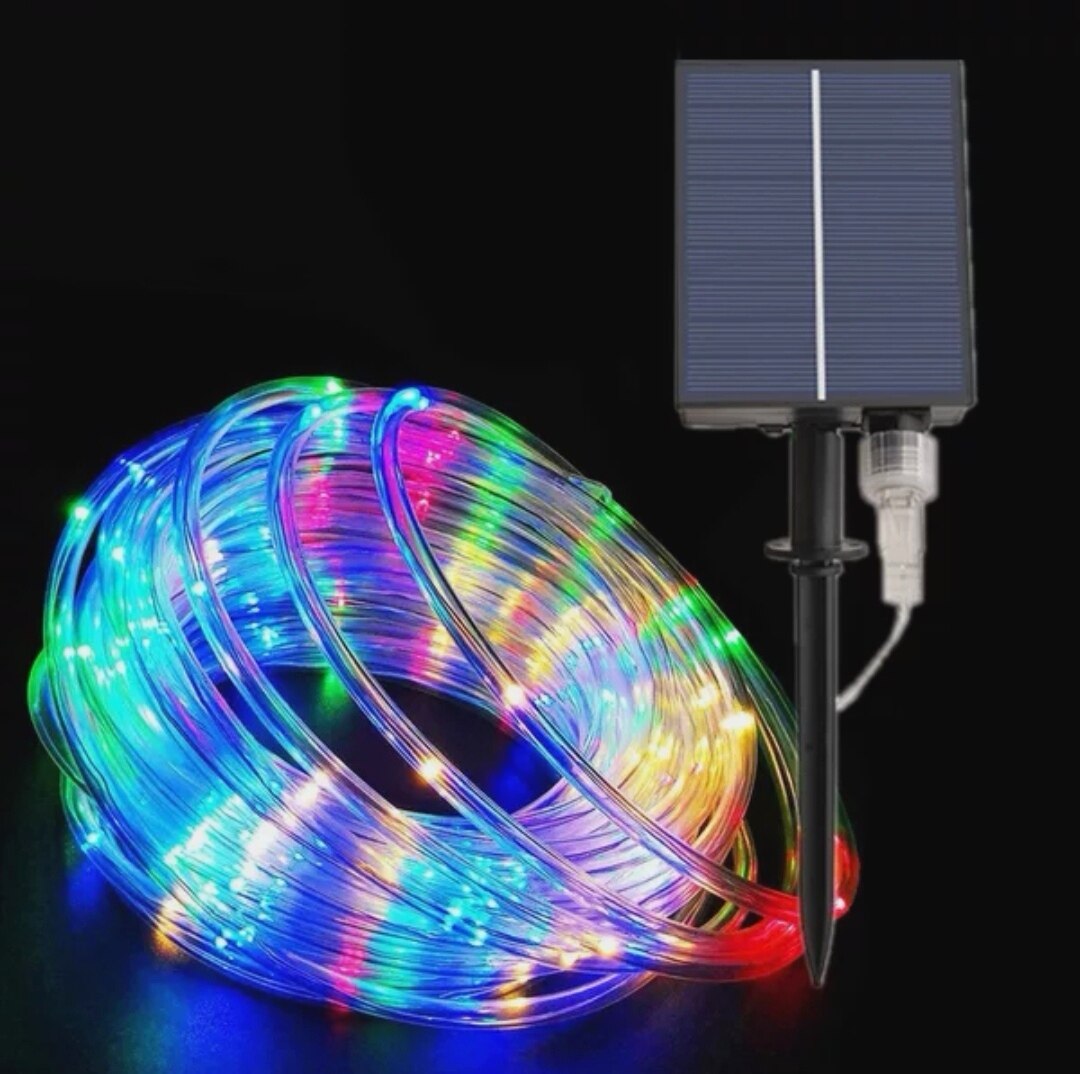 Năng Lượng Mặt Trời Ánh Sáng Màu, Đèn Pin, Ánh Sáng Hàng Loạt, Đèn Tuýp LED Linh Hoạt, Đổi Màu, Đèn Trang Trí Sân Vườn Ngoài Trời Không Thấm Nước