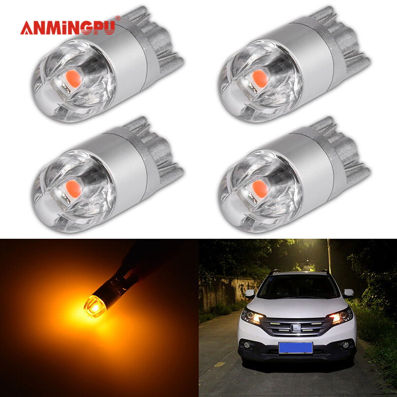ANMINGPU 4 Bóng Đèn LED T10 W5W Đèn Đọc Sách Xe Hơi Led 3030 SMD 168 194 W5W Đèn Hở Xe 12V Màu Trắng Hổ Phách Pha Lê Màu Xanh Dương Đỏ Xanh Lá Cây