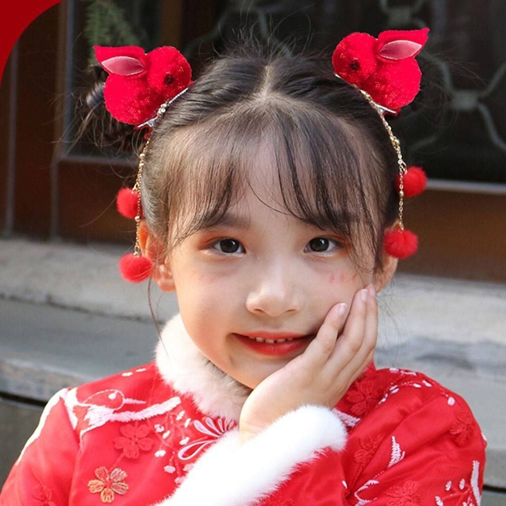 Baby Girls Chinese Style Hairy Furry Clip with Tassels Hair Clips Barrettes  Retro Headdress Accessory for Kids Spring Festival - Walmart.com