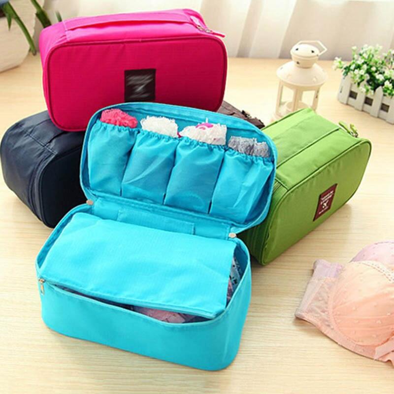 Multiftional Toiletry Organizer Underwear Bra Finishing Bag Space Saver High Capacity Cosmetics Bags Waterproof Travel Box