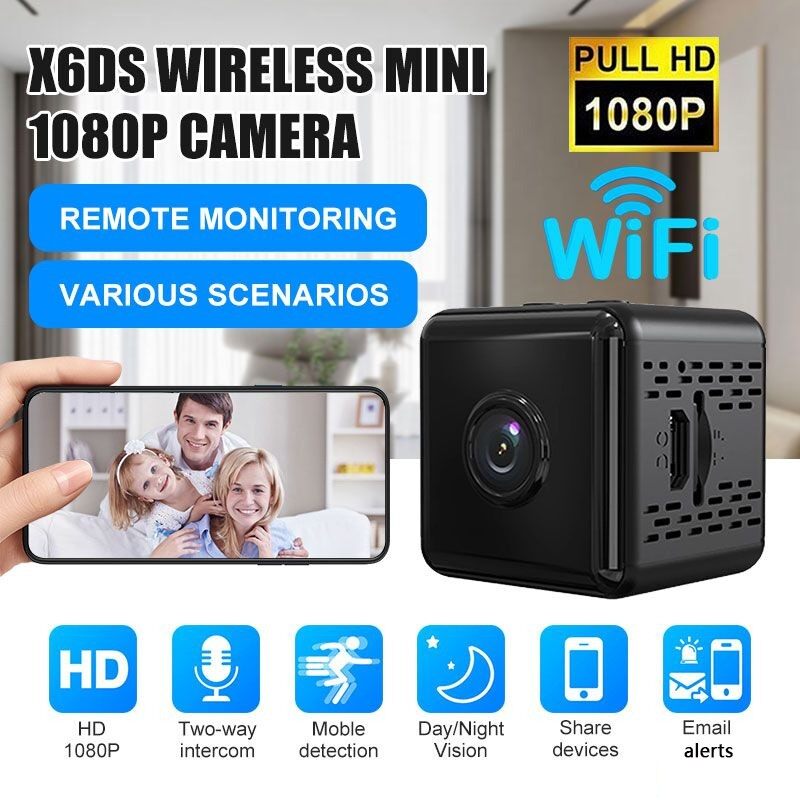 BomBiu Camera Wifi Mini Camera An Ninh IP X6DS 1080P/4K HD Camera Hồng Ngoại Ghi Hình Ban Đêm Không Dây Siêu Nhỏ, Màn Hình Từ Xa, Cảm Biến Hình Ảnh, Ghi Âm Ngoài Trời