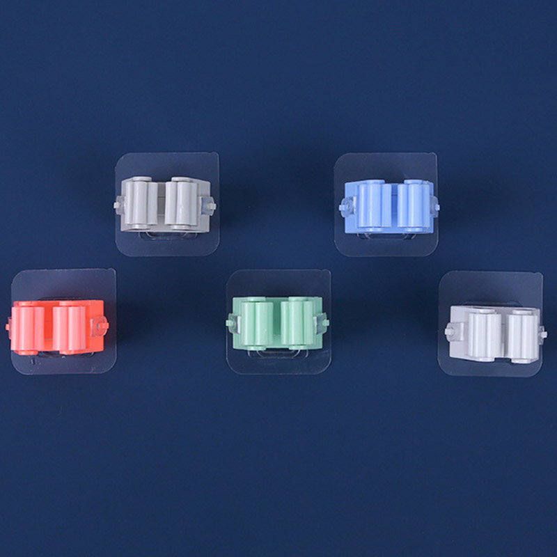 Baixu giá treo cây lau nhà giá đựng chổi giá sắp xếp móc treo đồ lặt vặt màu trơn gắn tường gia dụng
