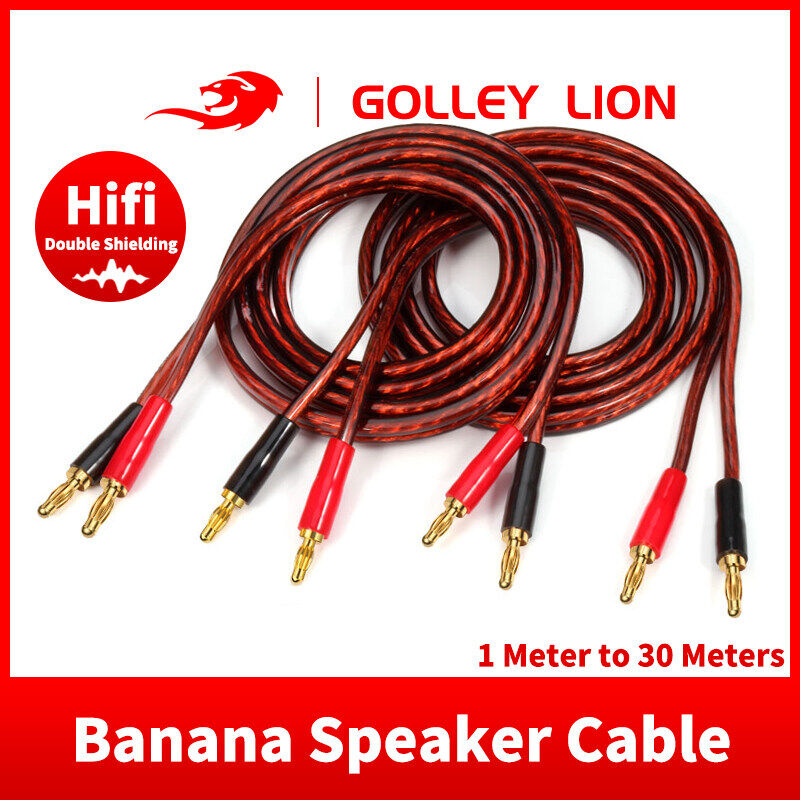 GOLLEY LION 1 Pair Speaker Cable 2 in 2 out Banana Plug Audio Line The Horn Connecting Cable 2pcs ราคา 737 บาท*ส่งฟรี