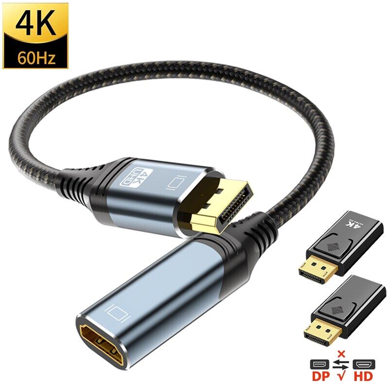4k cáp cổng ke HDMI, bộ chuyển đổi HDMI kabel DP 1.2 4K 60Hz 2K 120Hz