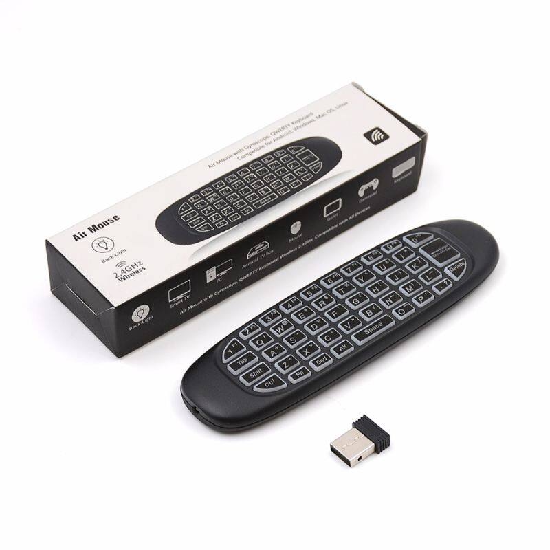Chuột bay đèn nền c120 rgb 7, không dây bàn phím backlit bàn phím điều khiển từ xa thông minh 2.4g có thể sạc lại g64, dành cho android tv b