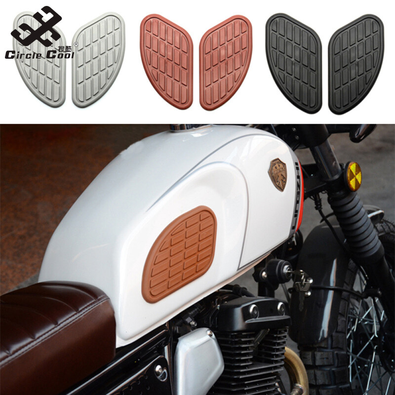 Circle Cool 2pcs Motorcycle Fuel Tank Pad Protector Knee Pads Retro Anti