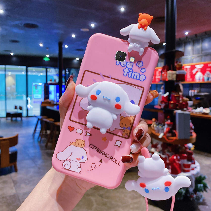 Ốp Điện Thoại Cho Chó Cinnamoroll Hoạt Hình Dễ Thương Dành Cho Samsung Galaxy J7 Prime J7 Core J7 2015 J7 Pro J7 2016 J6 Plus A7 2018 A71 A71 5G A50 A30s A50s A20s A20 A30 A10s Với Dây Buộc Khung Ốp Silicon Mềm Hình Chú Chó Đáng Yêu