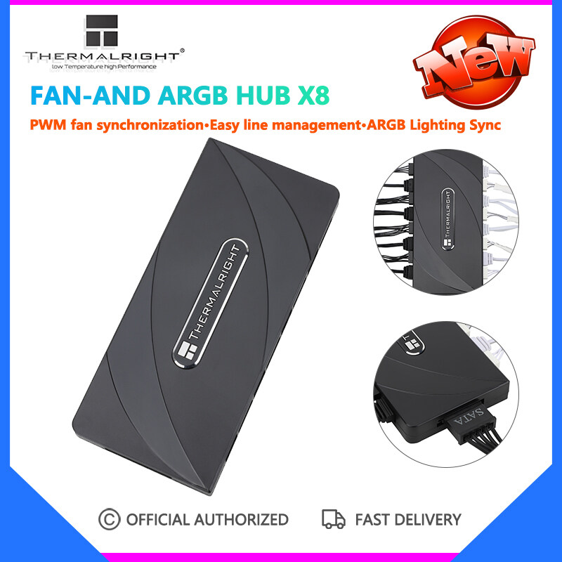 Thermalright FAN and ARGB HUB X8 5V 3PIN ARGB Case Fan HUB motherboard Sync CPU Cooler controller Cable Hub 140X64x16mm