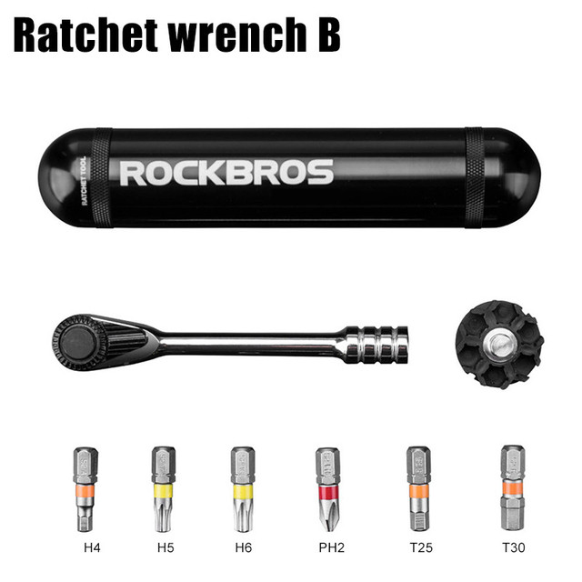 Rockbros bộ dụng cụ sửa chữa xe đạp đa năng bộ cờ lê mô-men xoắn cho tuốc nơ vít đi xe đạp bộ cờ lê bánh cóc xe đạp carbon đường mtb