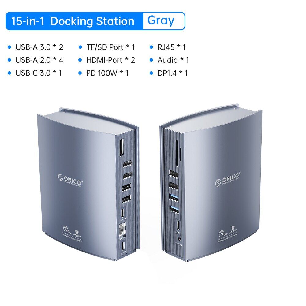 USB C Docking Station ORICO 15 Trong 1 USB HUB Đối Với MacBook Ba Loại Màn Hình C Đến 4K HDMI-Tương 