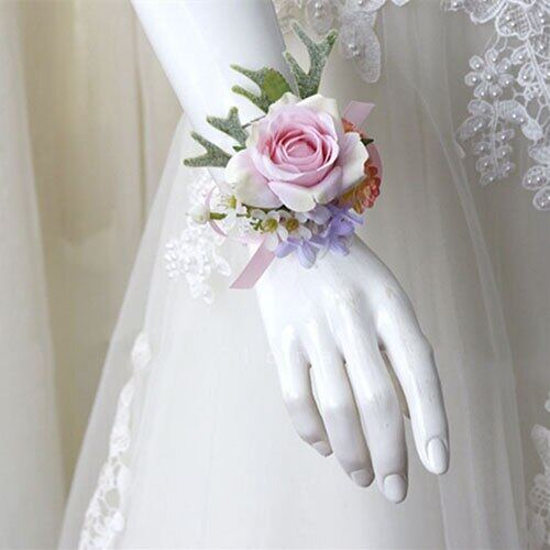 30066-30061-pink wrist corsage boutonniere wedding  (13)_副本