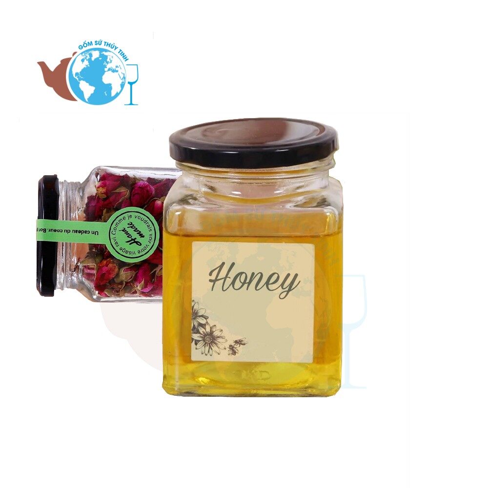 Hũ thủy tinh vuông 280ml đựng thực phẩm