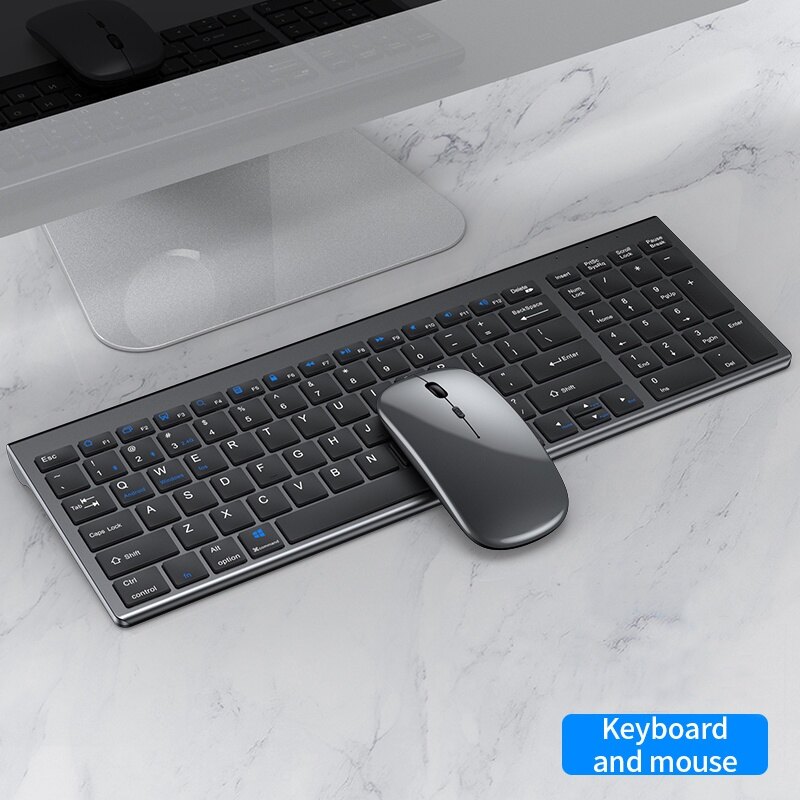 Bluetooth + 2.4G Bàn phím không dây Cho Máy Tính Xách Tay Điện Thoại máy tính bảng máy tính Có Thể Sạc Lại Và Chuột Thiết Lập Im Lặng Nhấp Chuột Văn Phòng Nhà Sử Dụng Cho Doanh Nghiệp im lặng cho văn phòng bàn phím và chuột Cho Windows/Mac/IOS/Android