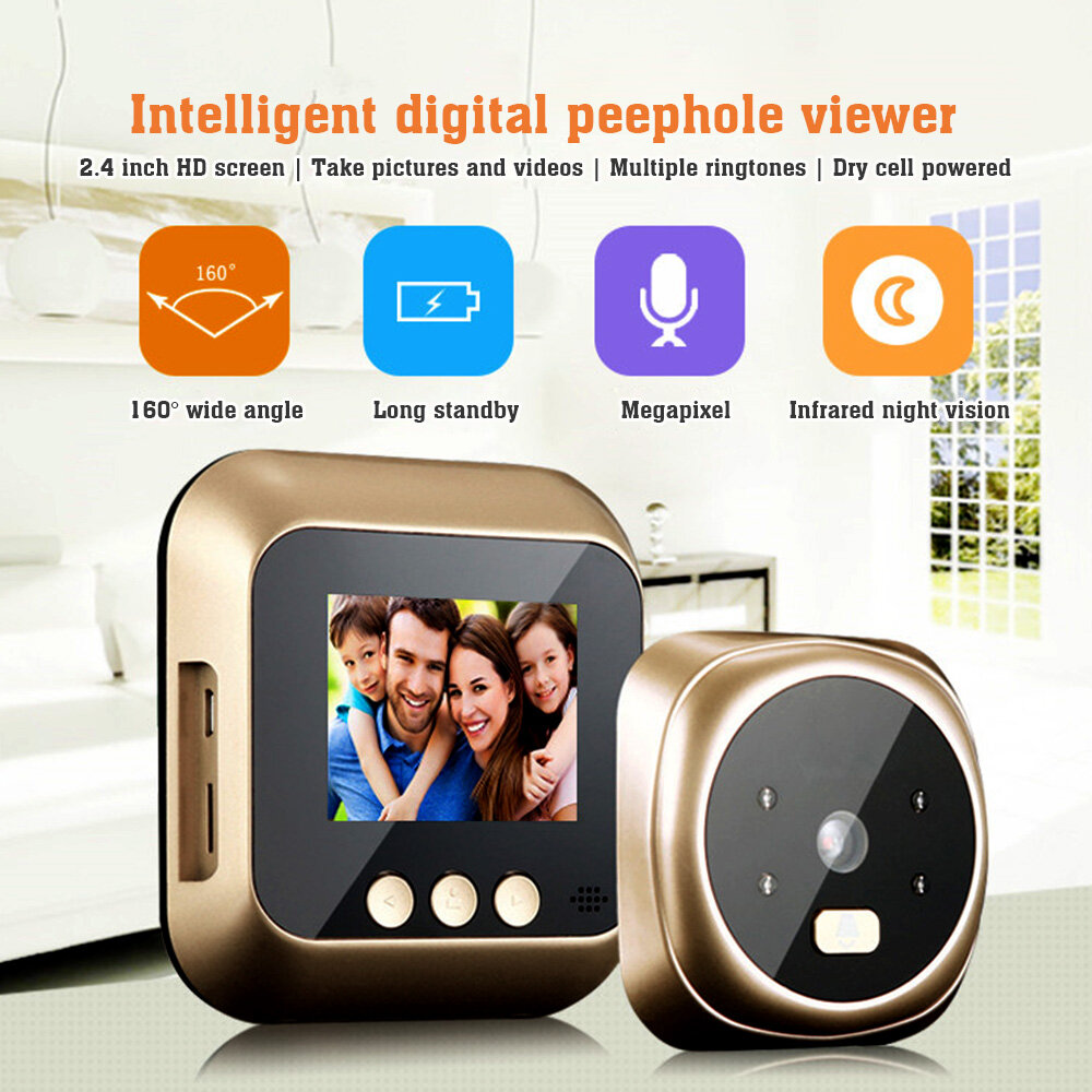 Vieline-camera quan sát cửa chuông cửa camera quan sát cửa chuông cửa có màn hình không dây có chế độ xem trực tiếp quan sát ban đêm kỹ thuật số chụp ảnh giám sát cửa kỹ thuật số cho an ninh gia đình