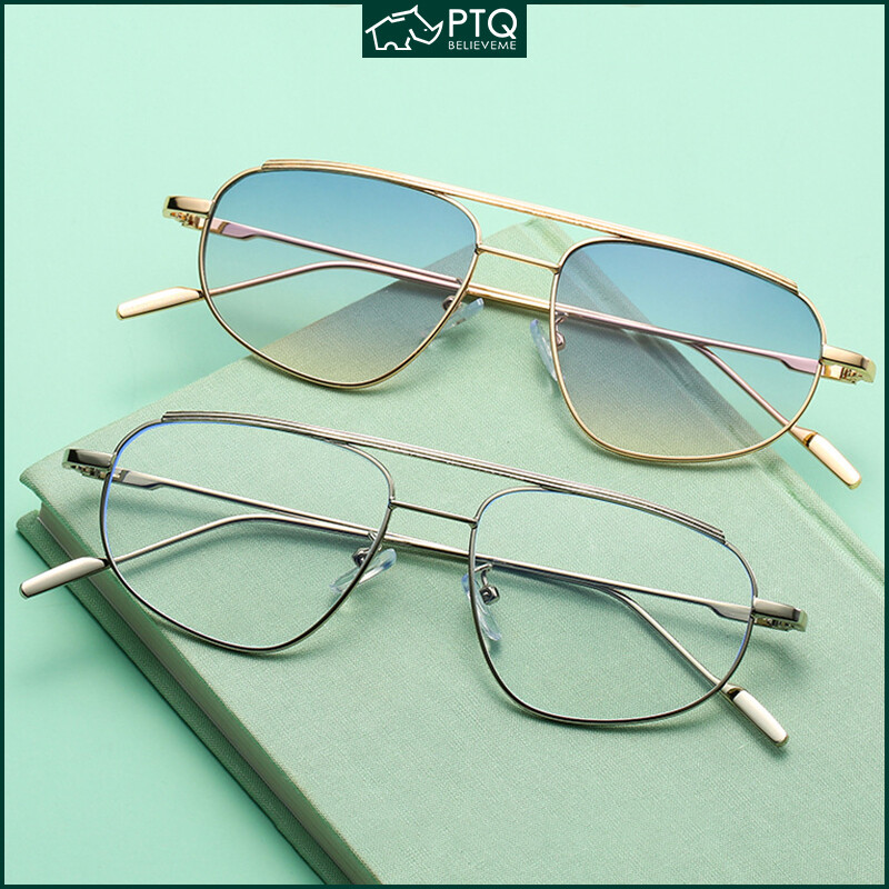 Fashion Sunglasses For Men For Women European and American Style Trend Sun Glasses Double Bridge Metal Frame Sunglasses PTQ ราคา 172 บาท*ส่งฟรี