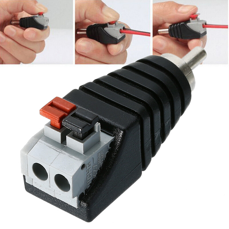 Ocean Speaker Wire A/V Cable to Audio Male RCA Adapter Jack