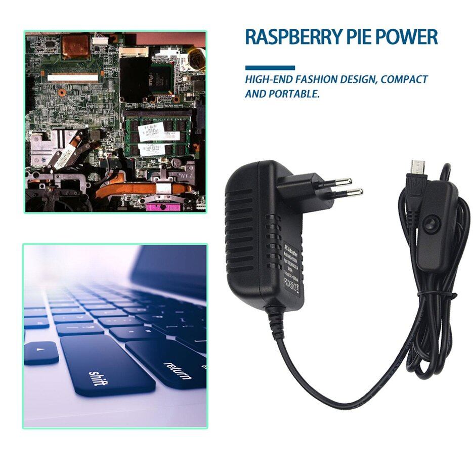E-era bộ sạc nguồn 5v 3a với chuyển đổi, dành cho raspberry pi 3 pro model b b + plus