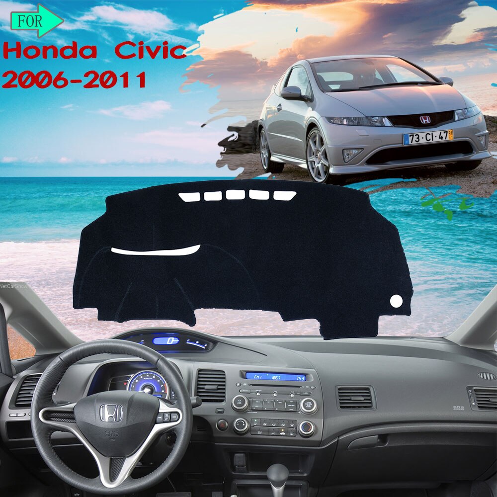 Bảng điều khiển bìa tấm đệm bảo vệ mũi giày tránh ánh sáng mat thảm cho honda civic 8 2006 ~ 2011 2007 2008 dù để che nắng thảm phụ kiện xe hơi