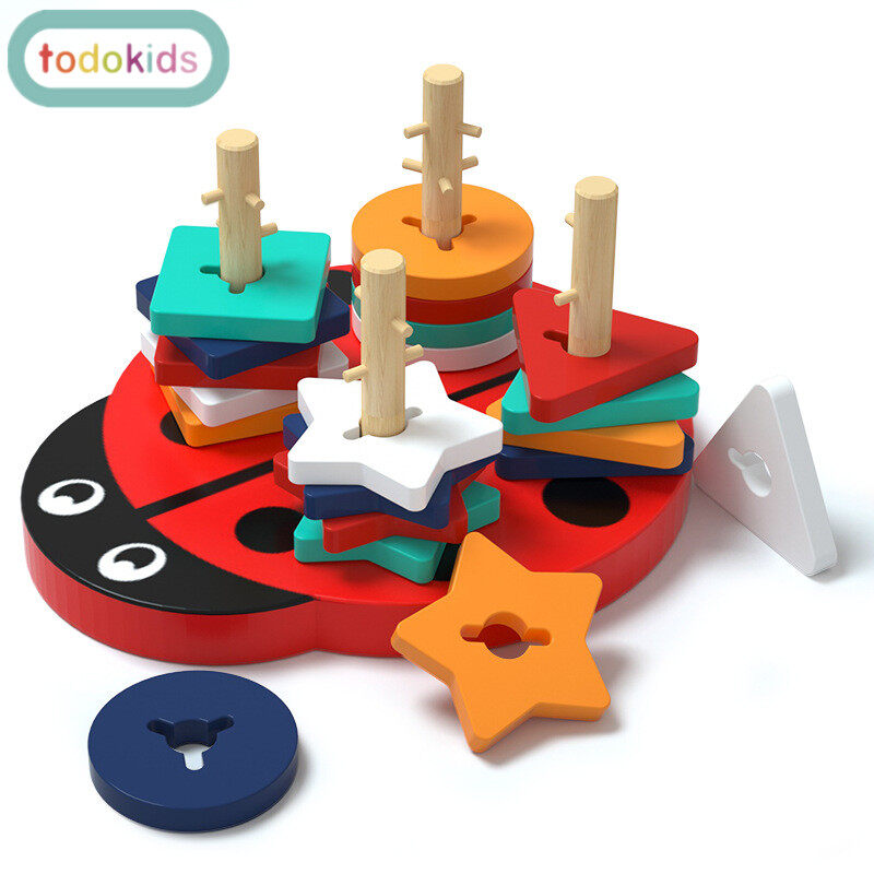 Todokids Toys Wooden Montessori Toys Geometric Shape Cognition Matching