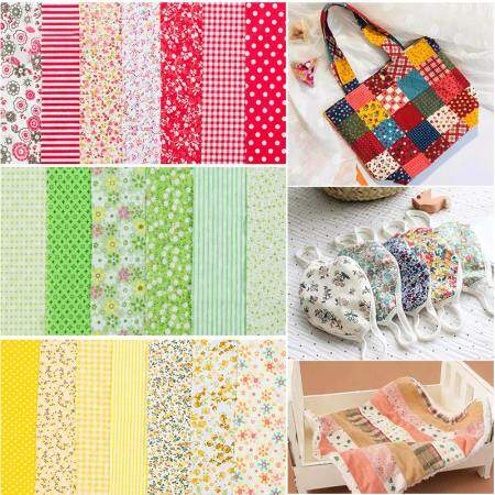 Cotton Fabric Patchwork Set - 25x25cm, DIY Sewing Quilting