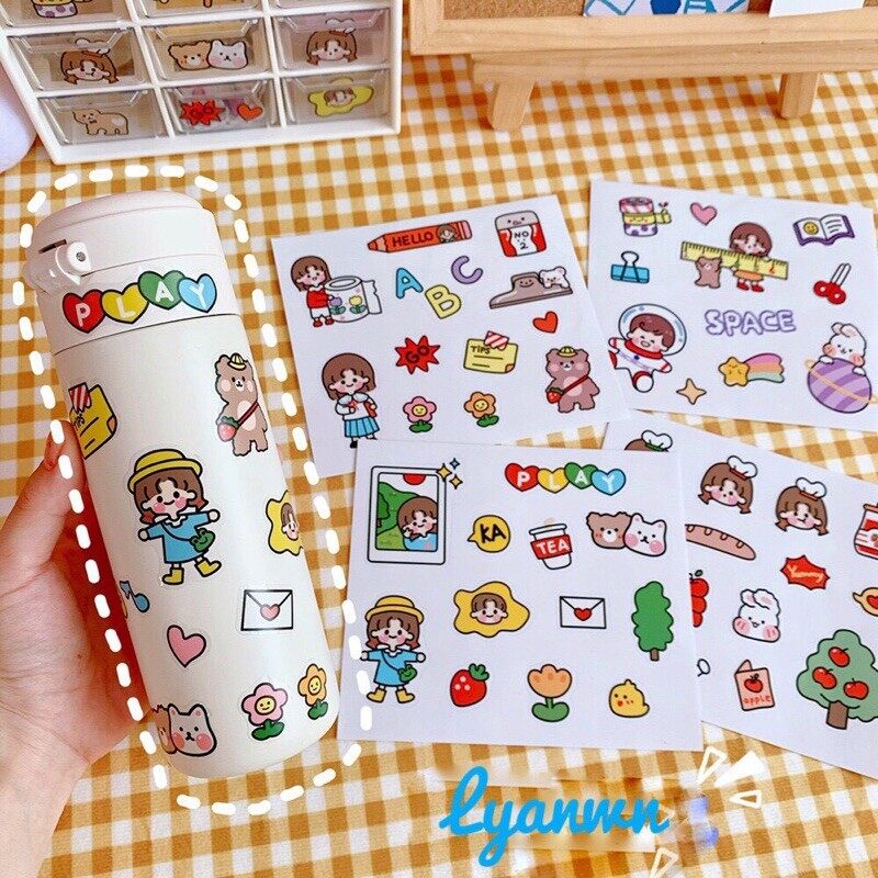bộ hình dán siêu yêu cho các bạn nữ