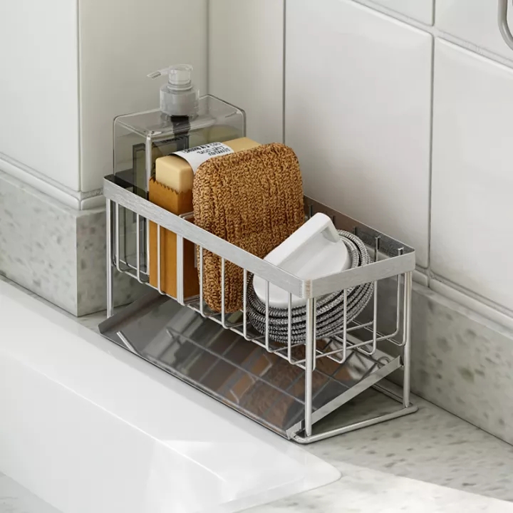 Kệ đựng đồ bồn rửa nhà bếp bằng thép không gỉ giá để giẻ lau bát đĩa để bàn giá để đồ thoát nước bồn rửa chén giá sắp xếp xà phòng
