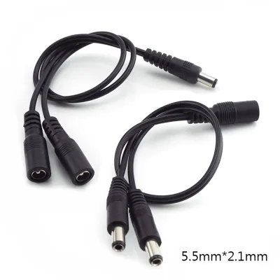 5.5mm*2.1mm 1 Female to 2 Male Way Connector DC Plug Power Splitter Cable for CCTV LED Strip Light Power Supply Adapter (1)
