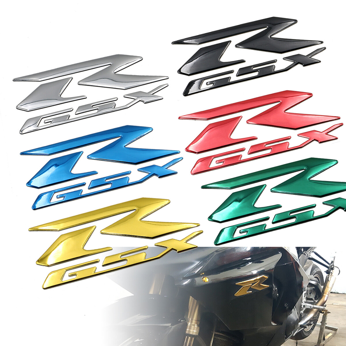 3D Biểu Tượng Cho Tấm Chắn Tank Đề Can Logo Nhãn Dán Logo Cho Suzuki GSXR 600 750 1000 K1 K2 K3 K4 K5 K6 K7 K8 K9 Xe Máy/Tàu Tuần Dương/Chopper