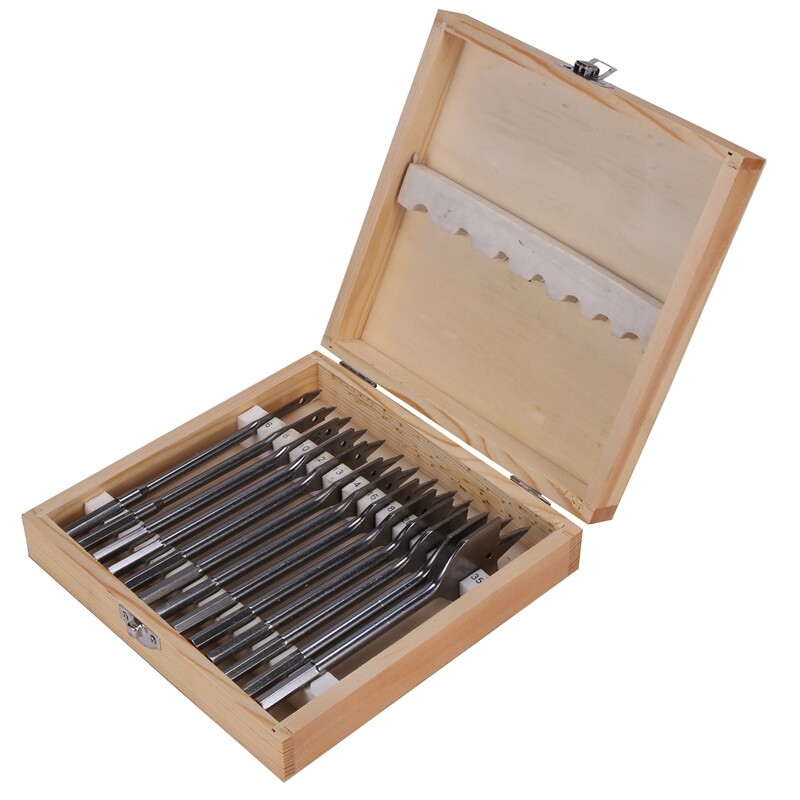 13Pcs Flat Spade Drill Bits Set Metal Bit Kit Hex Shank Woodworking Tool Accessories