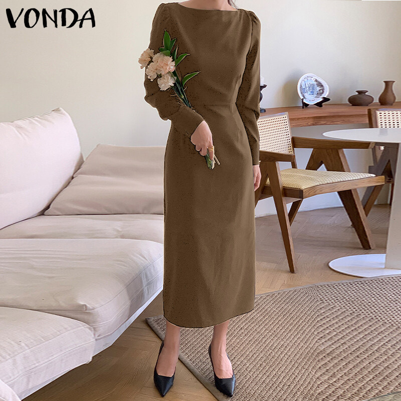 VONDA Women Formal Office Solid Dresses Business Causal O