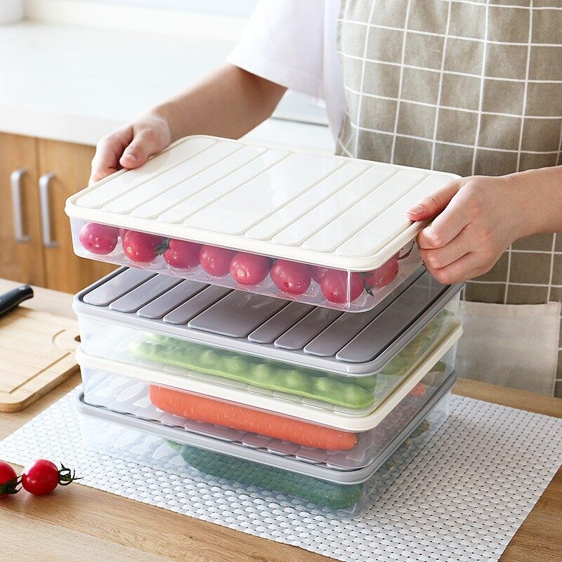 Kitchen hộp đựng trong tủ lạnh hộp đựng trái cây rau củ thực phẩm hình vuông