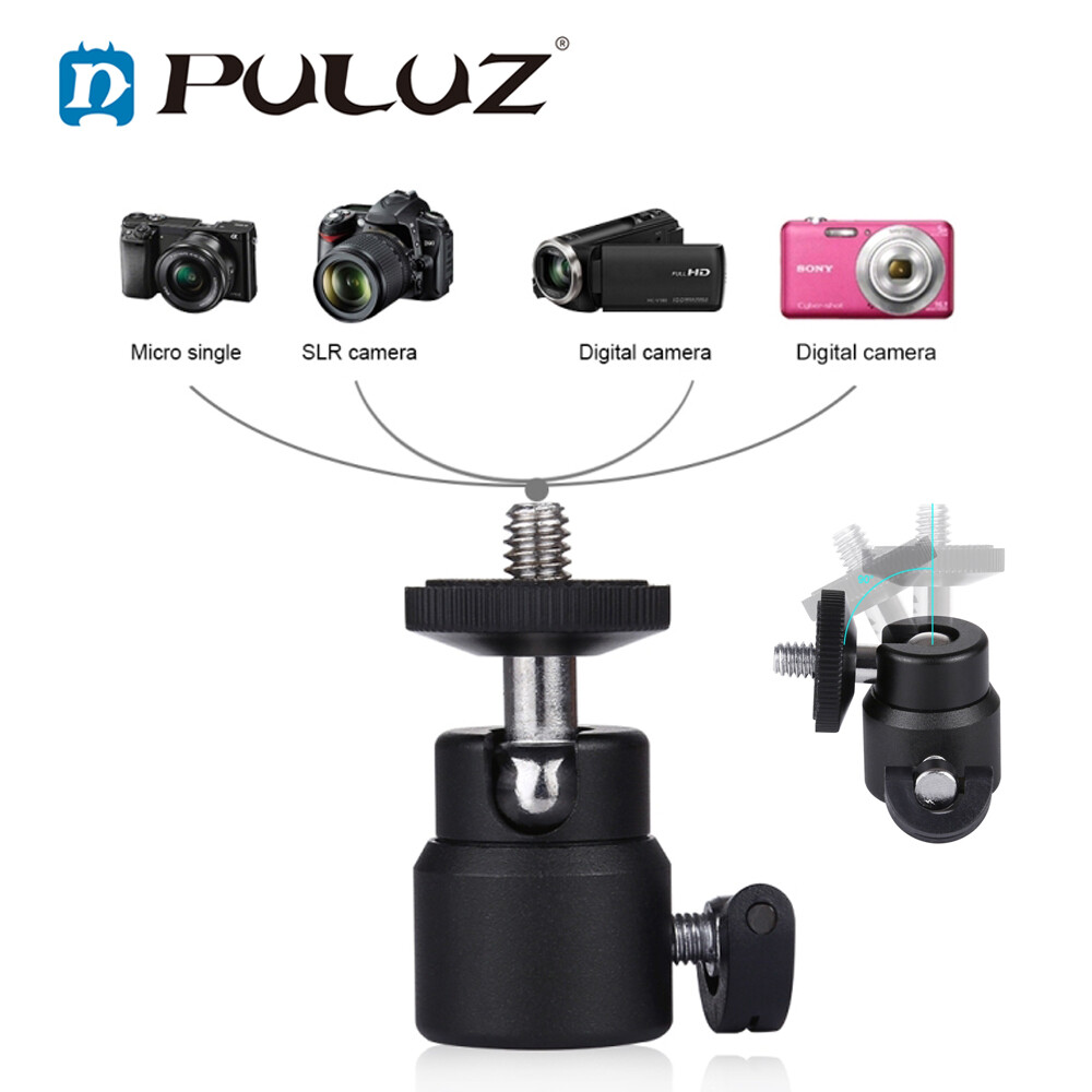 PULUZ Professional Mini 1/4 Inch Vít Kim Loại Chân Máy Bộ Chuyển Đổi Đầu Bóng Có Khóa