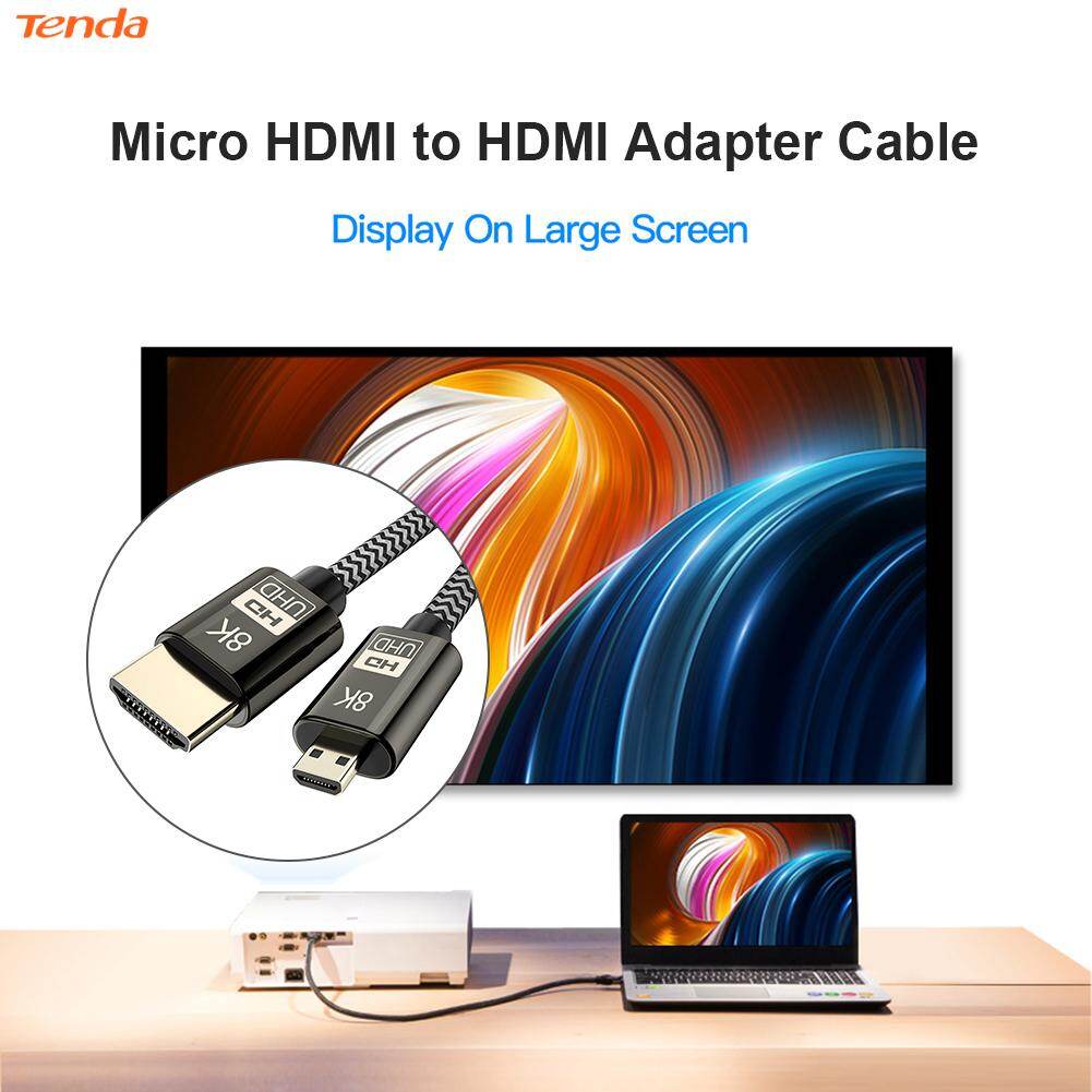 Chuyên Nghiệp 8K Mạ Vàng Micro HDMI Sang HDMI Bộ ChuyểN ĐổI HDMI 2.1 Cáp 3D Ethernet Cho HDTV